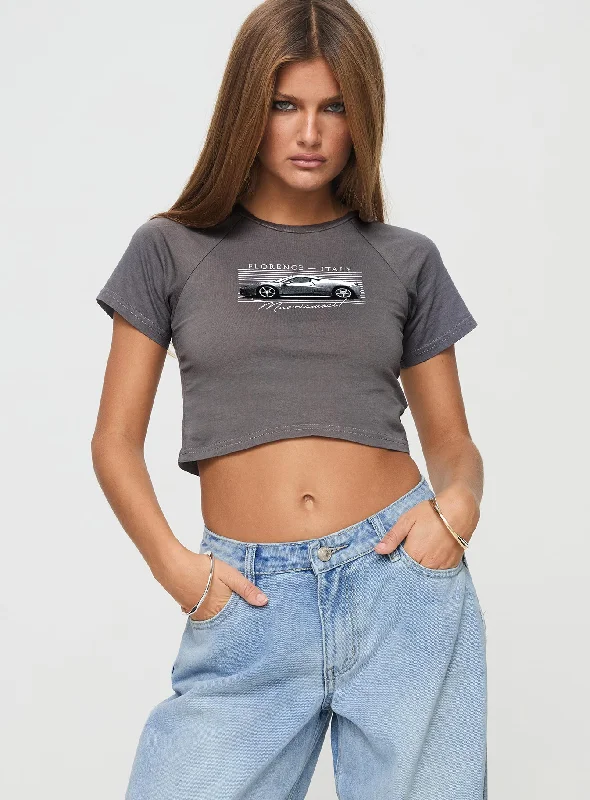 Street Style Fashion Racing Florence Baby Tee Black