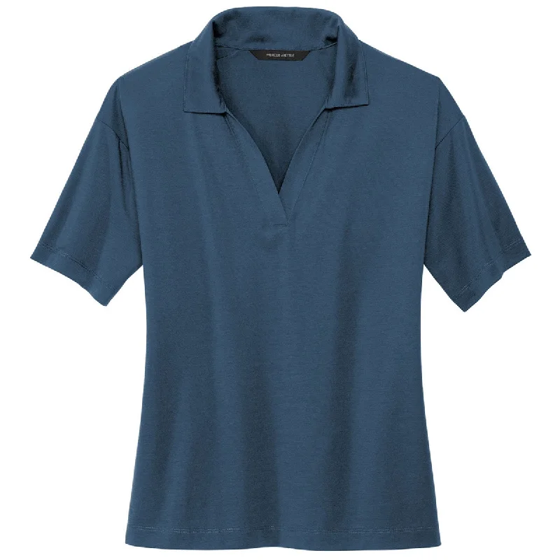 Charming Women's Outfit For Special Occasions Mercer+Mettle Women's Insignia Blue Stretch Jersey Polo