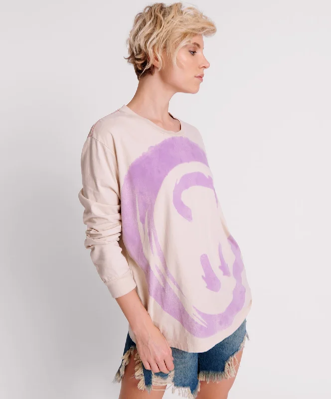 Women's Elegant Garments SMILEY VIOLET LONG SLEEVE TEE