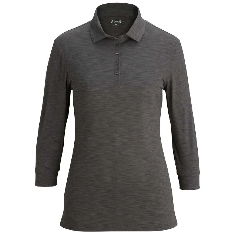 Sophisticated Outfits Edwards Women's Steel Grey 3/4 Sleeve Optical Polo