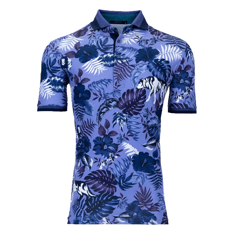 Women's Plus-Size Apparel Floral Wolf Jungle Polo