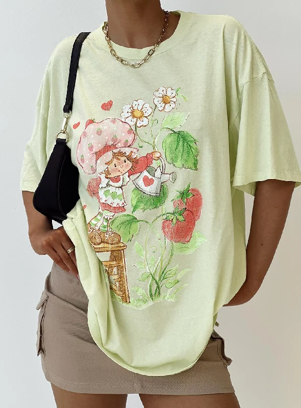 Formal Attire For Women Strawberry Girl Oversized Tee Green