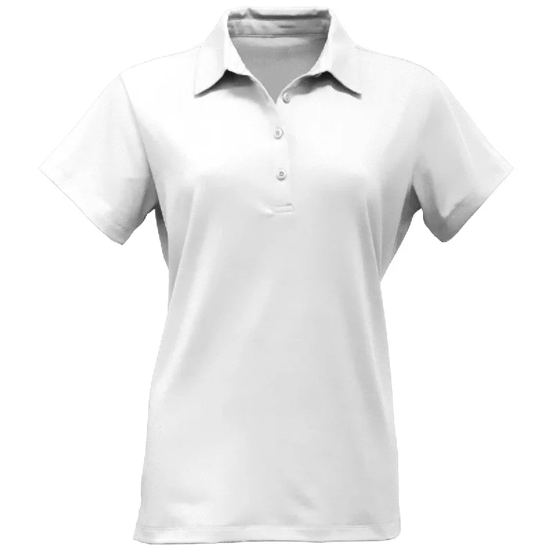 Women Wear Boutique BAW Women's White Solid Spandex Polo