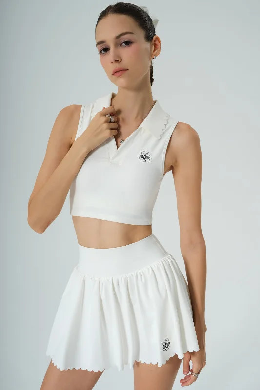 Women's Professional Garments Prestige Cropped Polo - White