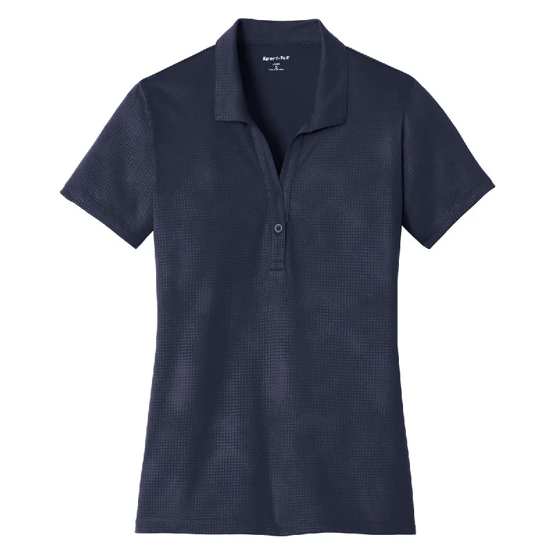 Women Online Clothing Boutiques Sport-Tek Women's True Navy Embossed PosiCharge Tough Polo