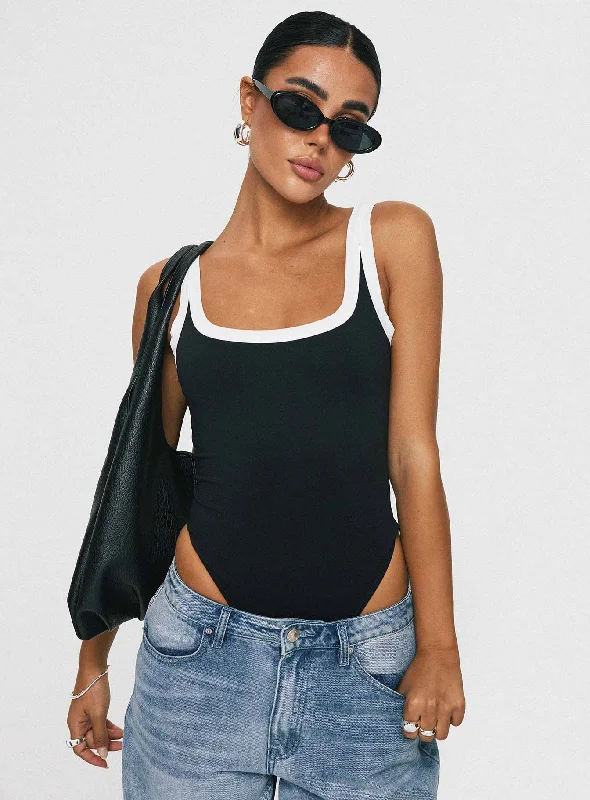 Women's Transitional Apparel Astrea Bodysuit Black / White