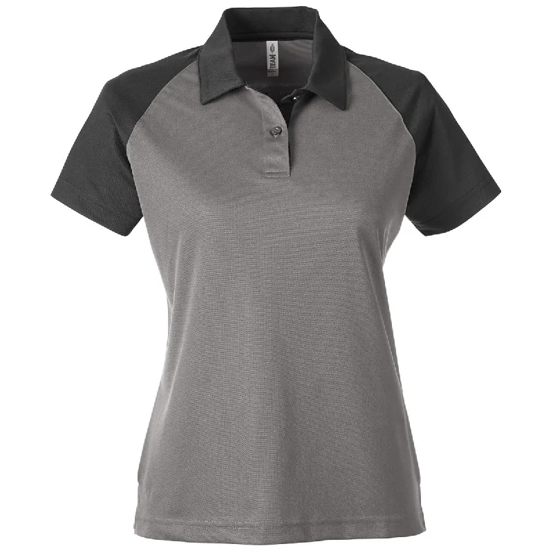 Everyday Women's Fashion Trends Team 365 Women's Sport Graphite/Black Command Snag-Protection Colorblock Polo