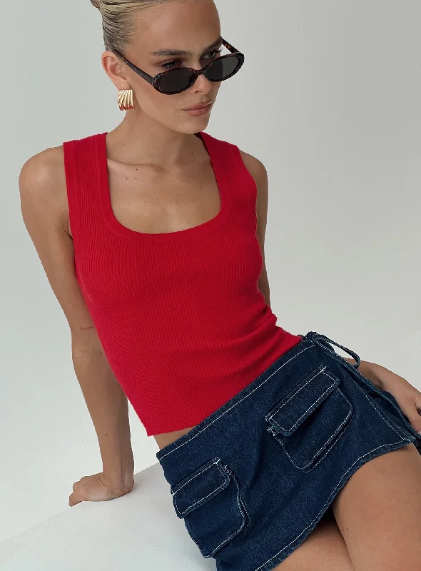 Affordable Online Boutiques Issues Knit Top Red