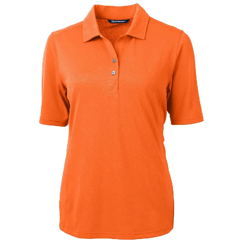 Women's Outerwear Attire Cutter & Buck Women's Orange Burst Virtue Eco Pique Recycled Polo