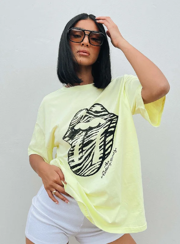 Women's Tailored Outfit The Rolling Stones Start Me Up Oversized Tee Green