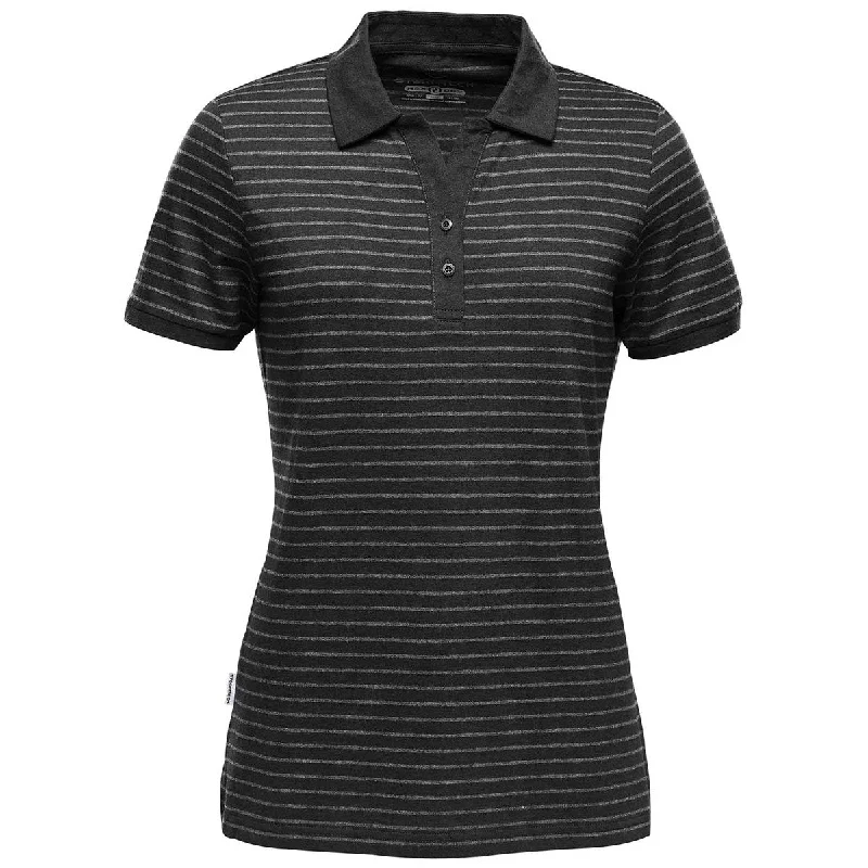 Women's Athleisure Apparel Stormtech Women's Black/Grey Heather Railtown Polo