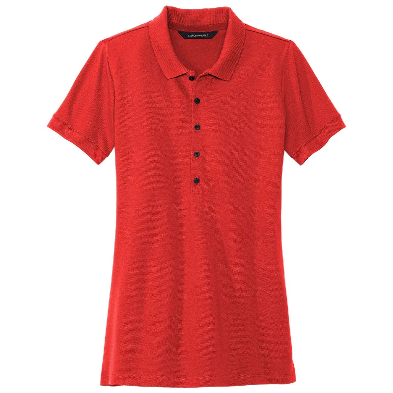 Women's Activewear Attire Mercer+Mettle Women's Apple Red Stretch Heavyweight Pique Polo