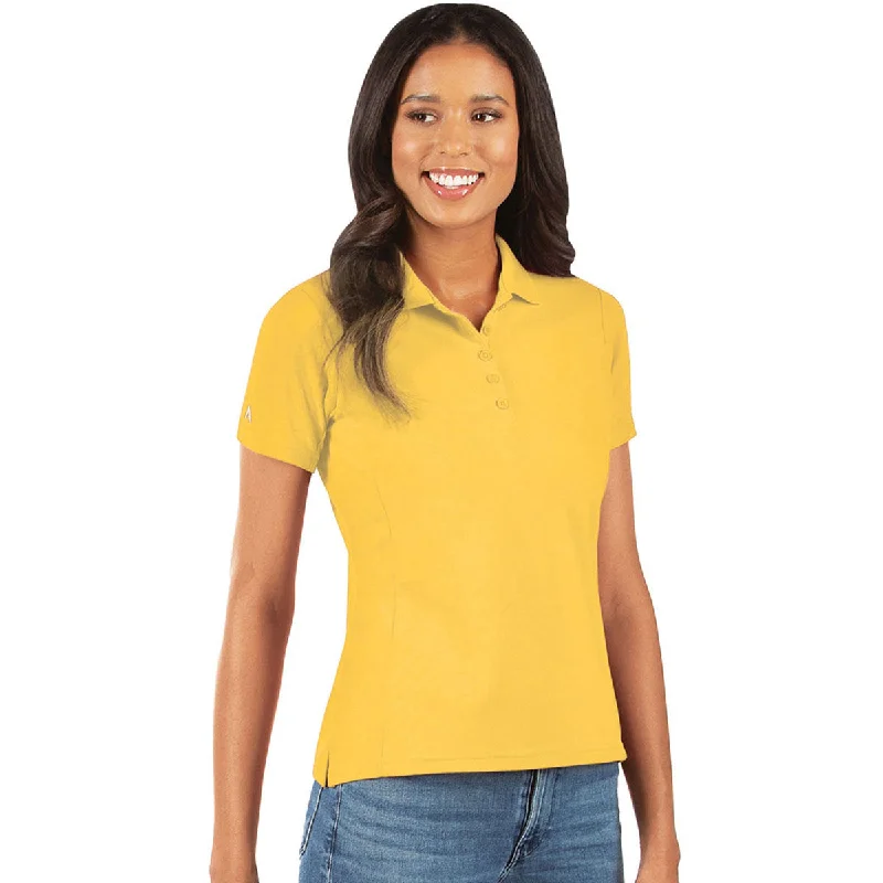 Women's Garments Antigua Women's Yellow Legacy Short Sleeve Polo Shirt