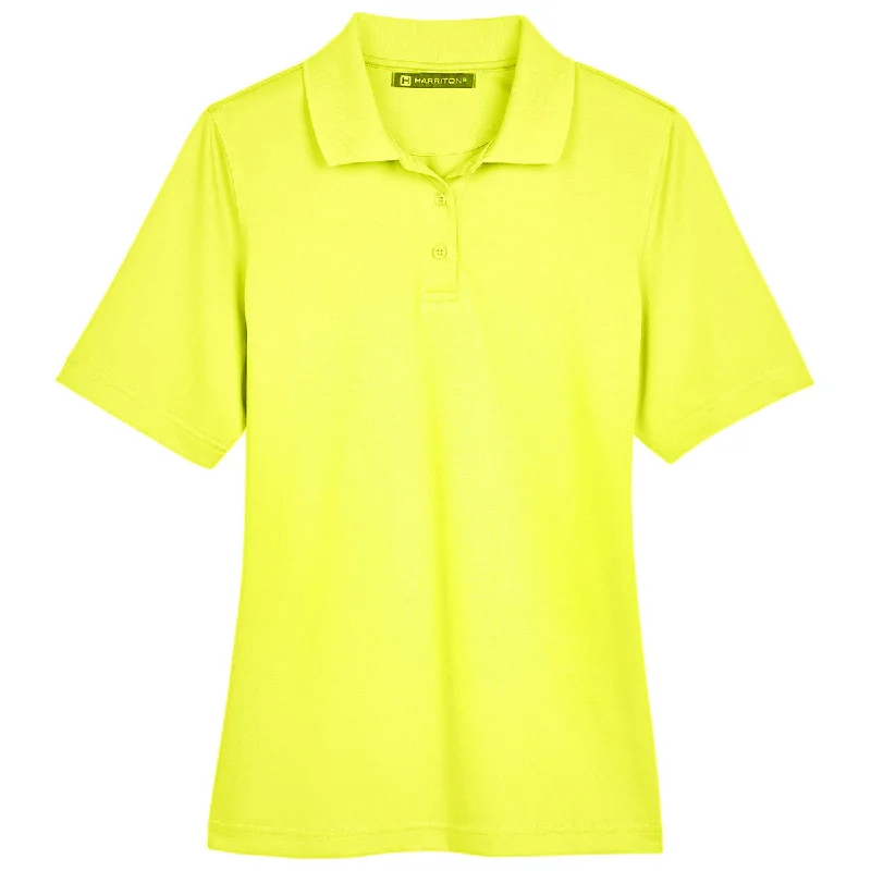 Women's Evening Wear Harriton Women's Safety Yellow Advantage Snag Protection Plus Polo