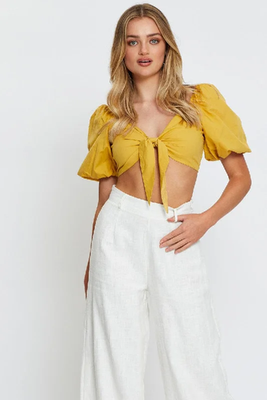 Fashion-forward Women's Wear Light Must Crop Top Tie Up