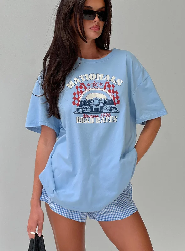 Big Savings Races 1996 Oversized Tee Blue