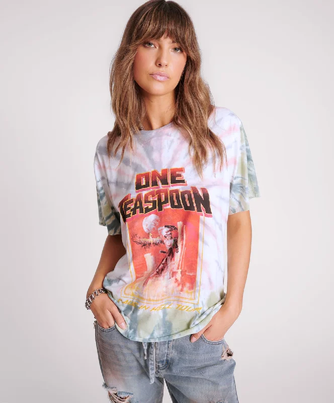 Rocker Chic Fashion MADE IN HELL TIE DYE OVERSIZED TEE