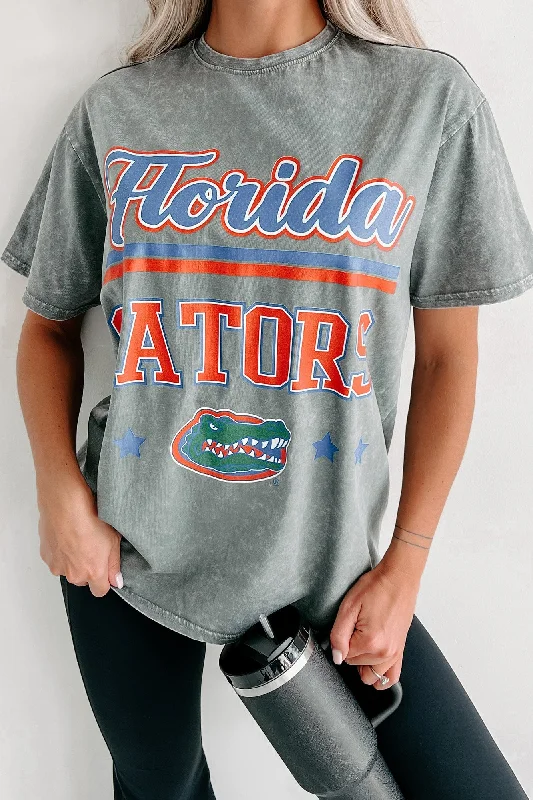 Holiday Special Offers "Florida Gators" Mineral Wash Graphic T-Shirt (Grey)