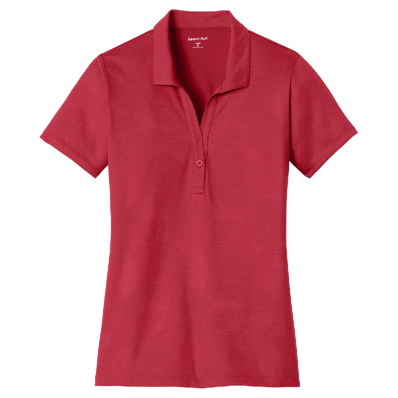 Online Boutiques Best Sport-Tek Women's Deep Red Embossed PosiCharge Tough Polo