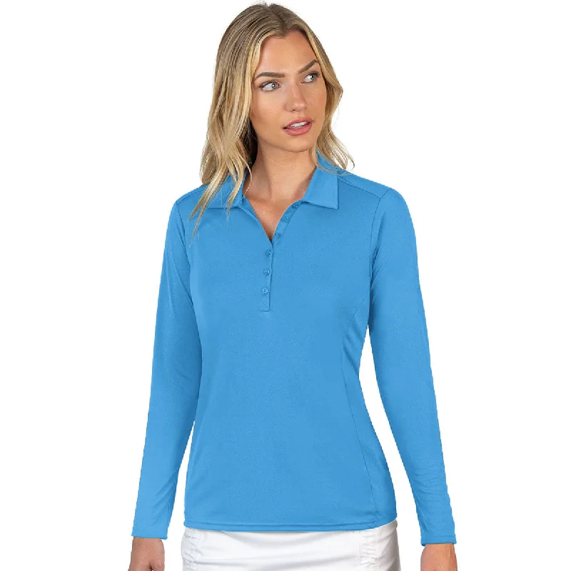 Women's Stylish Vacation Attire Antigua Women's Columbia Blue Tribute Long Sleeve T-Shirt