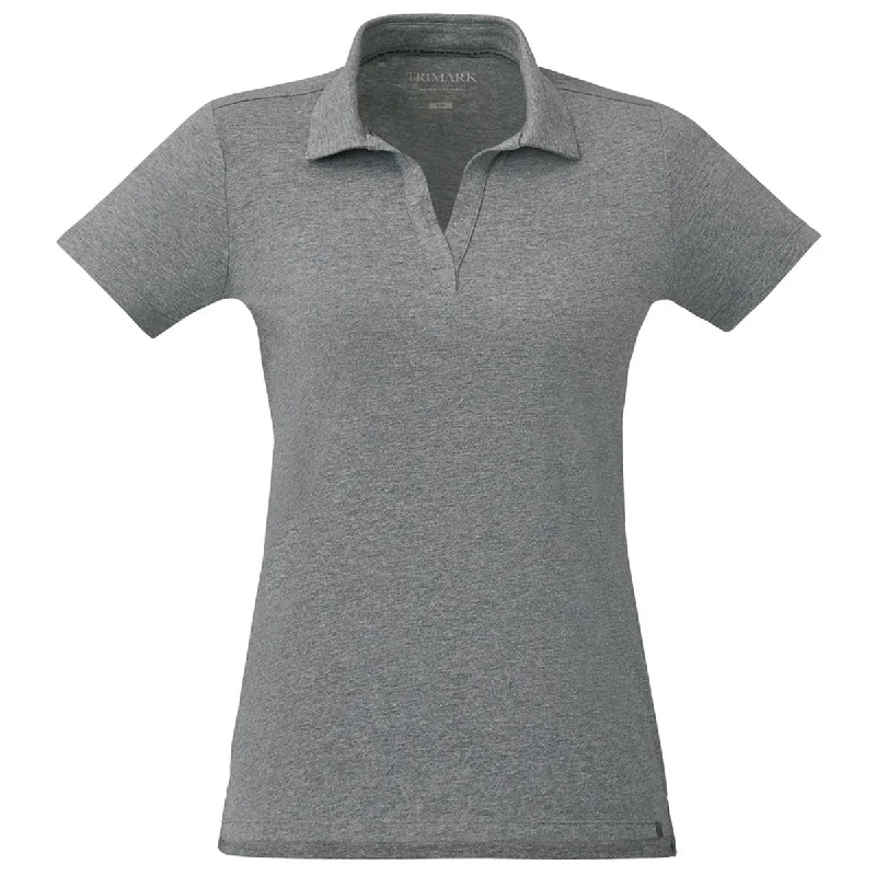 Clothes Woman Trimark Women's Heather Charcoal Somoto Eco Short Sleeve Polo