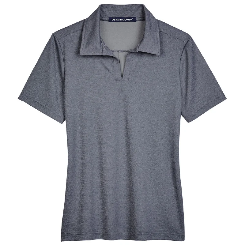 Designer Women's Fashion Online Devon & Jones Women's Navy Heather CrownLux Performance Address Melange Polo