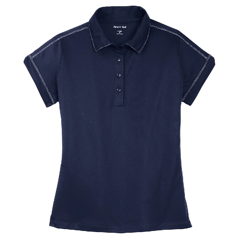 Women's Stylish Outdoor Outfit Sport-Tek Women's True Navy Contrast Stitch Micropique Sport-Wick Polo