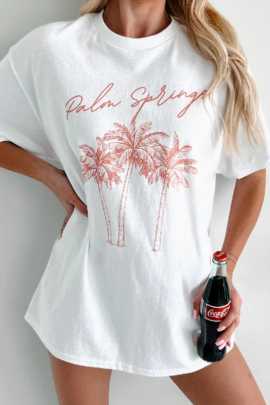 Women's Elegant Outfit "Palm Springs" Graphic T-Shirt (White)