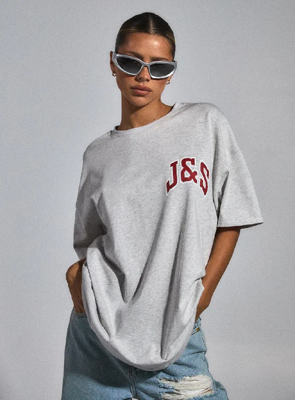 Chic And Comfortable JGR & STN Major League Oversized Tee Snow Grey Marle