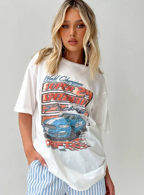 Sale For Women Super 24 Oversized Tee White