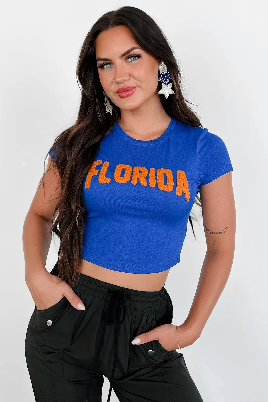 Women's Active Garments For Workouts Rep My Team Textured Graphic Tee (Florida)