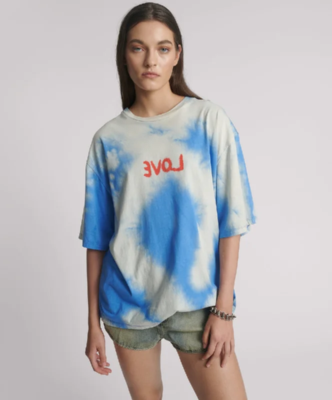 Women's Festive Attire Rouge Love Kobe Tee - Blue Tie Dye