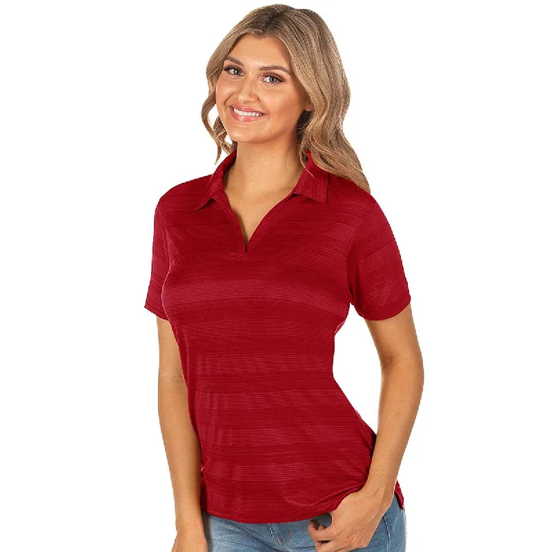 Clothing Sales Antigua Women's Dark Red Multi Compass Short Sleeve Polo Shirt