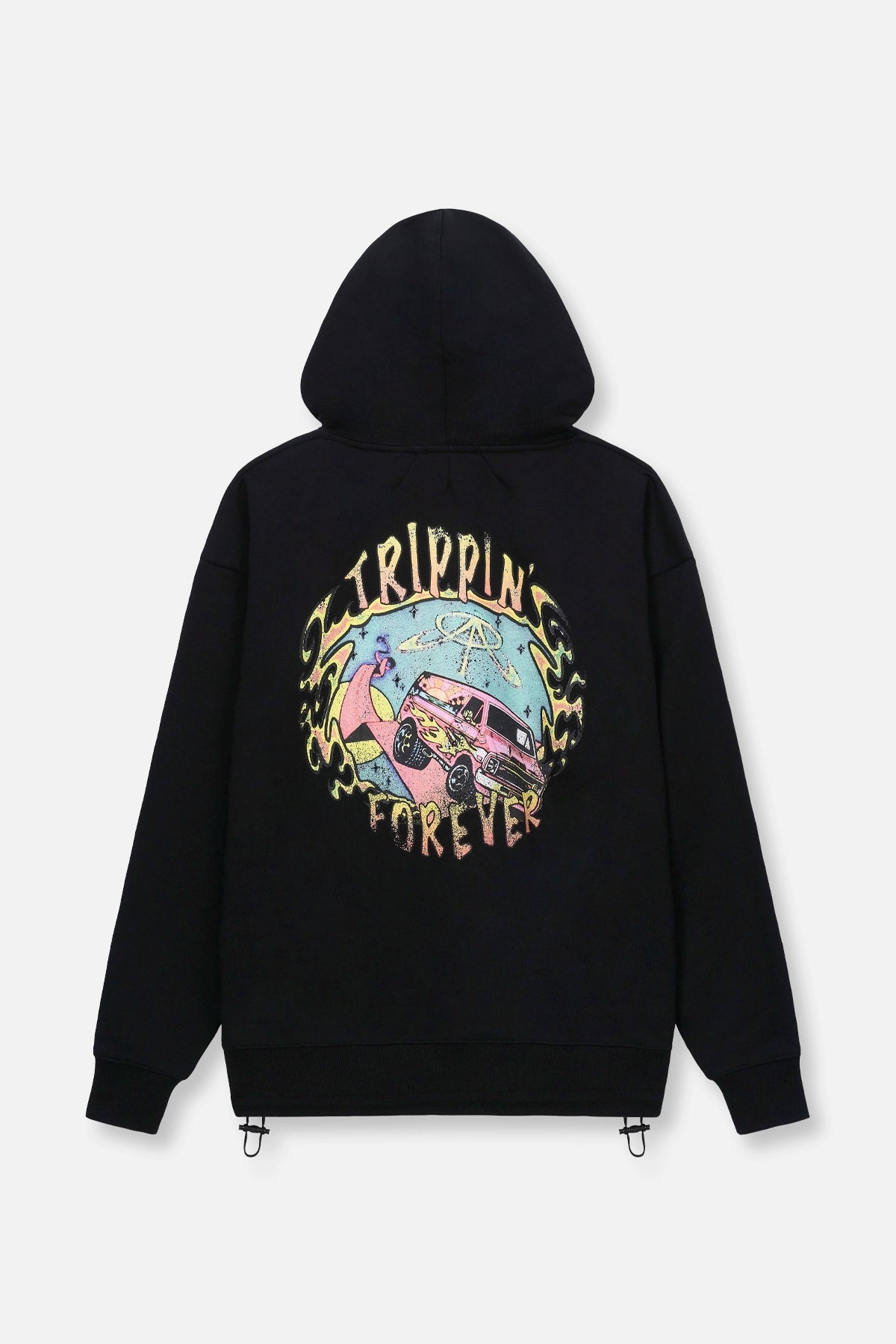 Women's Vacation Garments OVERSIZED HOODIE | BLACK TRIPPING FOREVER