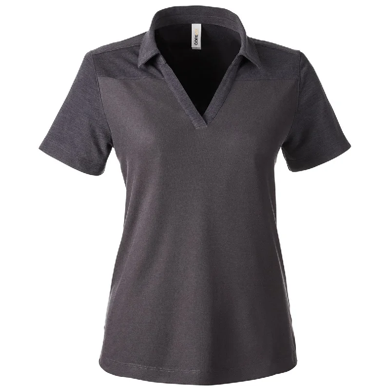 Affordable Women's Fashion Core 365 Women's Carbon/Carbon Heather Fusion ChromaSoft Colorblock Polo