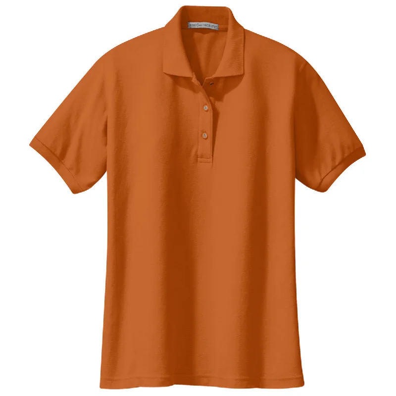 Comfortable Outfit For Women Port Authority Women's Texas Orange Silk Touch Polo