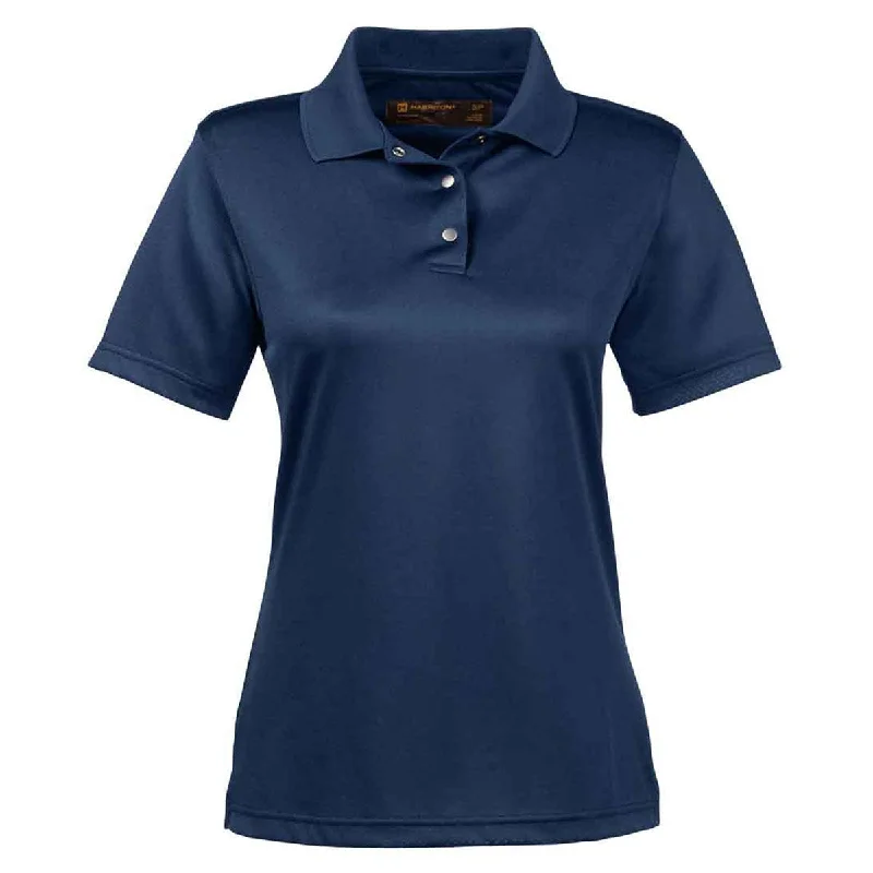 Women Apparel Harriton Women's Dark Navy Advantage IL Snap Placket Performance Polo