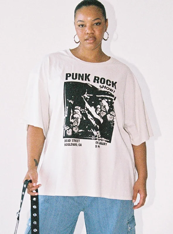 VIP Member Discount Punk Rock Show Oversized Tee Grey Curve