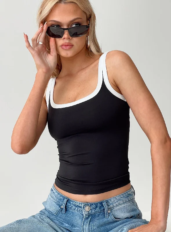 Latest Trends Caputo Contrast Tank Black