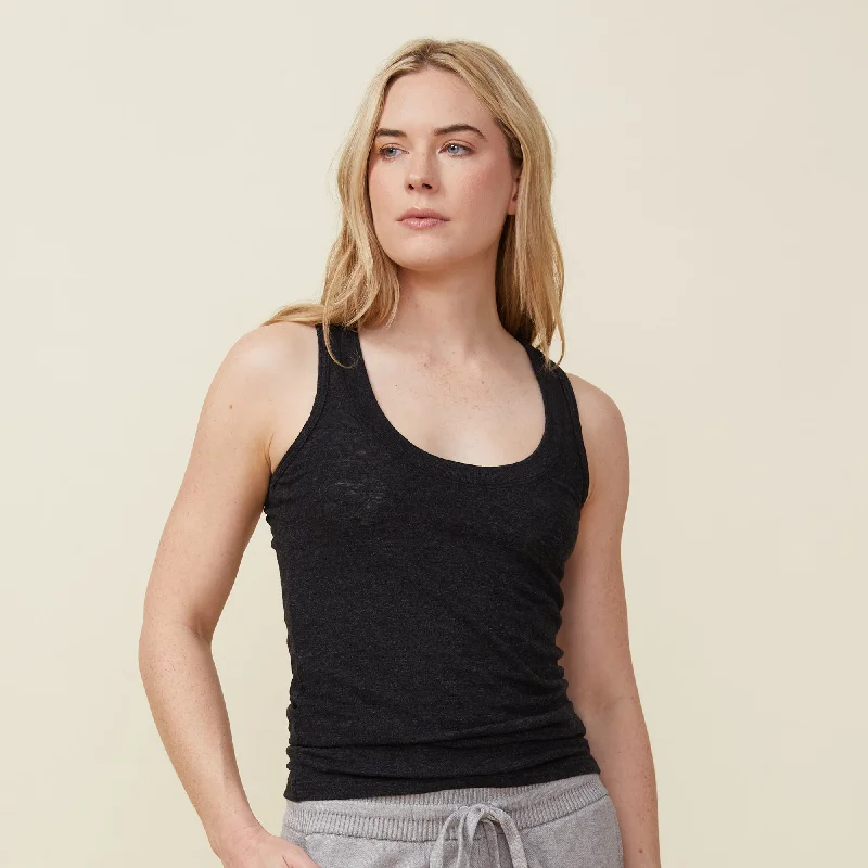 Women's Cozy Outfit For Lounging Textured Tri-Blend Narrow Tank