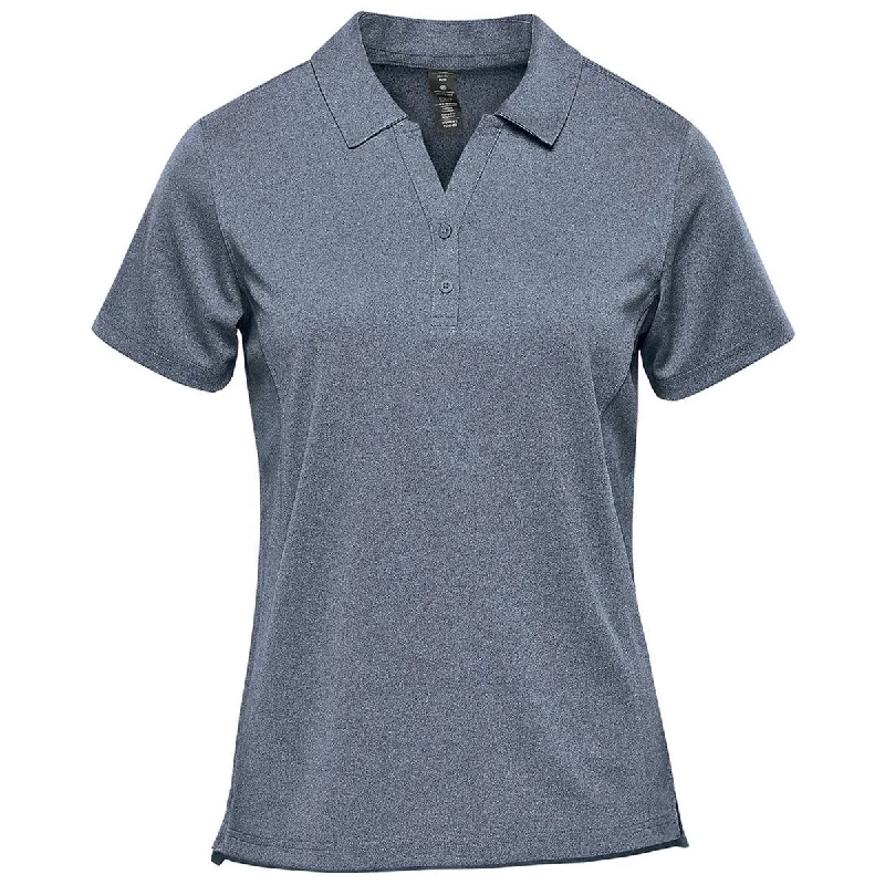 Women's Vintage Attire Stormtech Women's Navy Heather Dockyard Performance Short Sleeve Polo