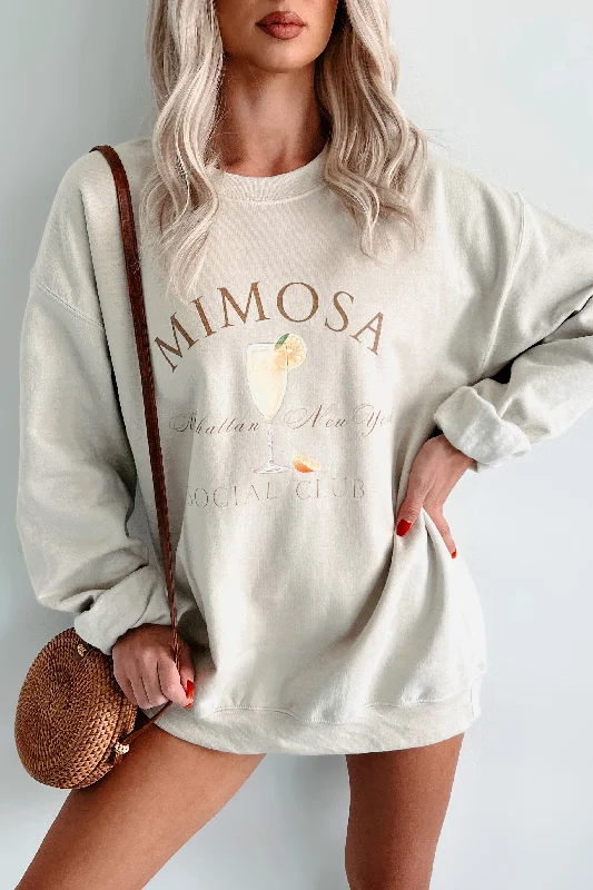 Everyday Wear Mimosa Mood Graphic Sweatshirt (Sand)