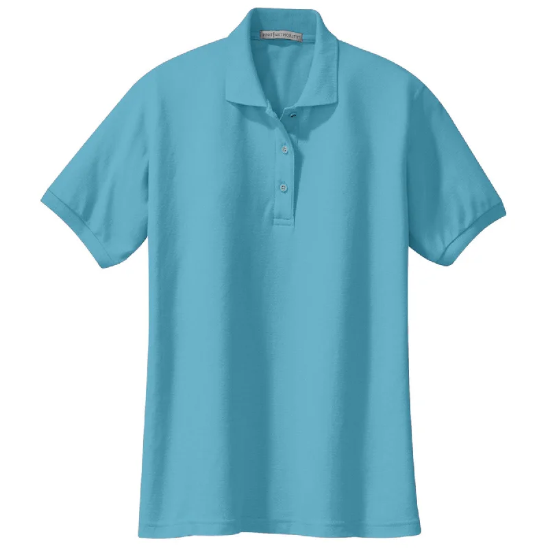 Affordable Women's Outfit Port Authority Women's Maui Blue Silk Touch Polo