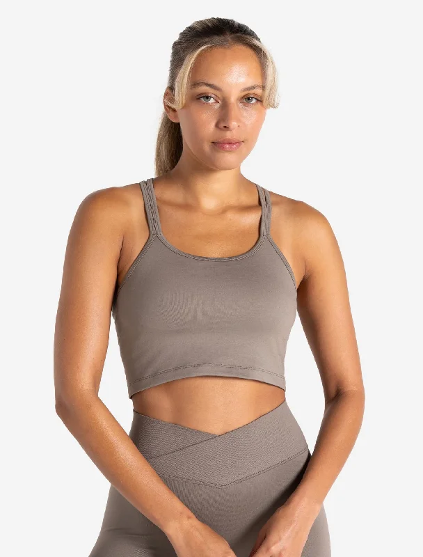 Women Clothes Sculpt Seamless Built-In Bra Tank - Taupe