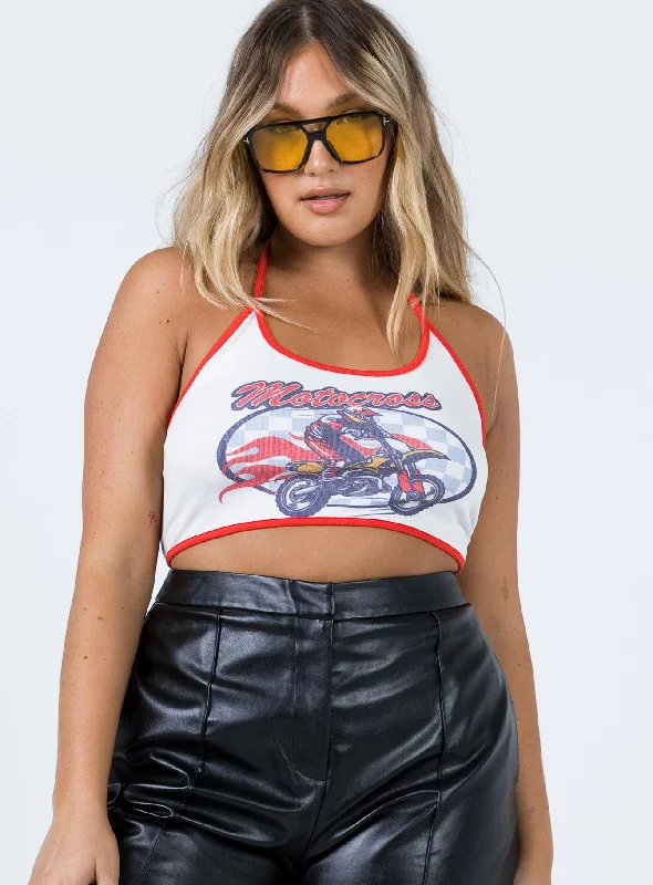 Women's Cozy Winter Attire Motocross Crop White