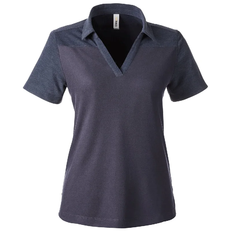 Casual Dresses for Women Core 365 Women's Classic Navy/Classic Navy Heather Fusion ChromaSoft Colorblock Polo