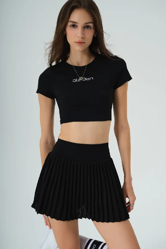 Comfortable Clothes All Day Short Sleeve Crop - Black