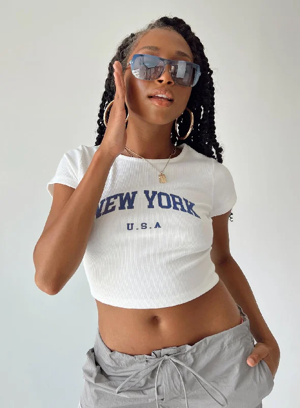 Online Boutique Clothing New York Baby Tee White