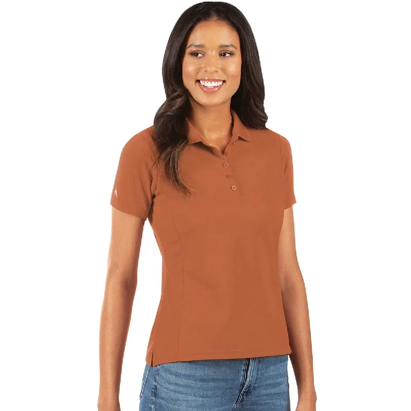 Women's High-Fashion Attire Antigua Women's Burnt Orange Legacy Short Sleeve Polo Shirt