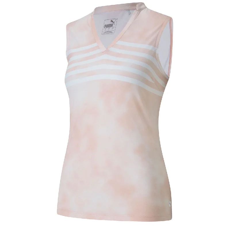 Women's Luxury Garments Puma Golf Women's Peachskin Tie Dye Sleeveless Golf Polo